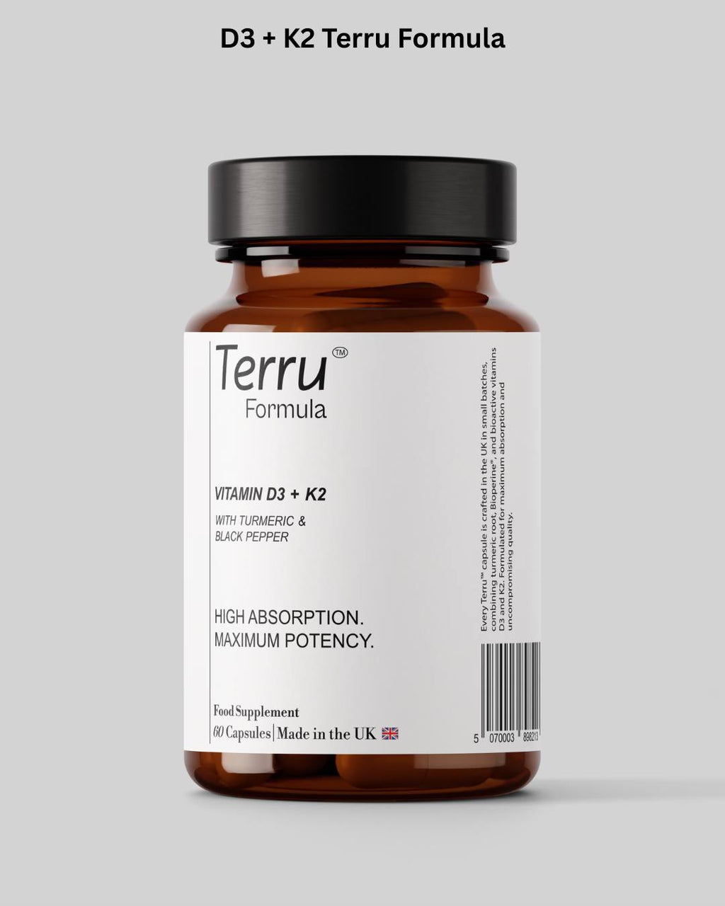 Terru Formula — High Absorption D3 + K2 + Turmeric + Piperine
