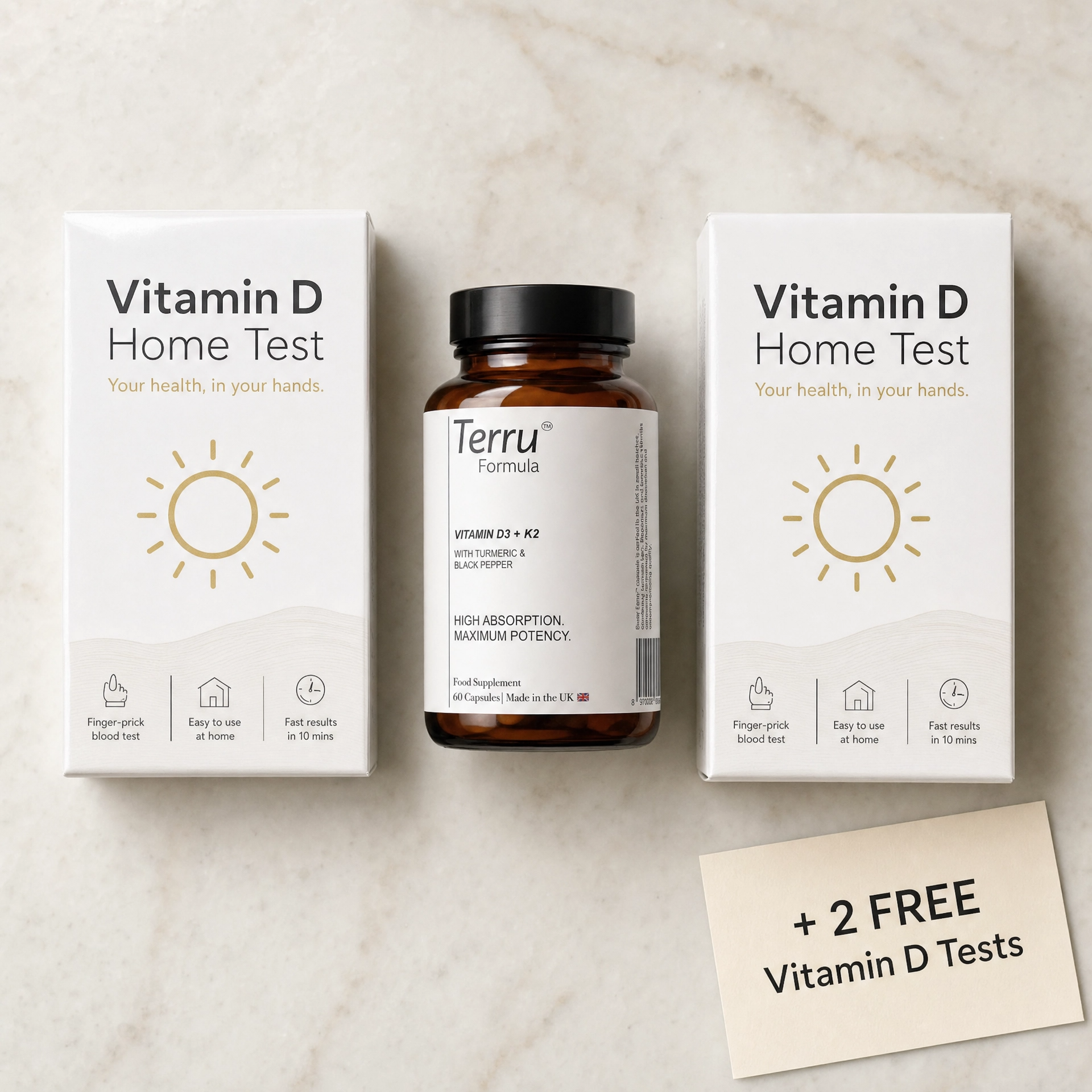Terru Formula — High Absorption D3 + K2 + Turmeric + Piperine
